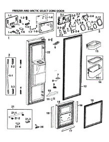 Left Doors parts for Samsung Refrigerator RM257ACBP/XAA-0000 / from AppliancePartsPros.com