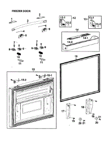 Freezr Door parts for Samsung Refrigerator RFG295AABP/XAA-0000 / from AppliancePartsPros.com
