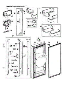 Left Door parts for Samsung Refrigerator RFG295AABP/XAA-0000 / from AppliancePartsPros.com
