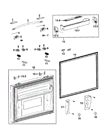 Freezer Door parts for Samsung Refrigerator RFG293HARS/XAA-0000 / from AppliancePartsPros.com