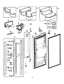 Left Door parts for Samsung Refrigerator RFG237AARS/XAA-0000 / from AppliancePartsPros.com