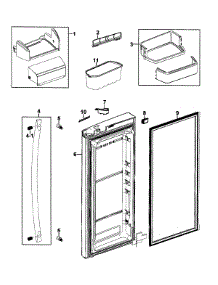 Right Door parts for Samsung Refrigerator RFG237AARS/XAA-0000 / from AppliancePartsPros.com