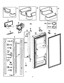 Left Door parts for Samsung Refrigerator RFG237AABP/XAA-0000 / from AppliancePartsPros.com