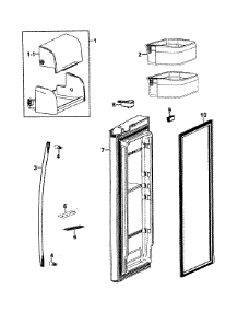 Right Door parts for Samsung Refrigerator RF267AEBP/XAA-0000 / from AppliancePartsPros.com