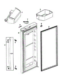 Right Door parts for Samsung Refrigerator RFG293HABP/XAA-0000 / from AppliancePartsPros.com