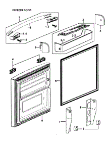 Freezer Door parts for Samsung Refrigerator RF265AARS/XAA-0000 / from AppliancePartsPros.com