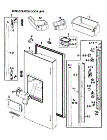Left Door parts for Samsung Refrigerator RF26VACWP/XAA-0000 / from AppliancePartsPros.com