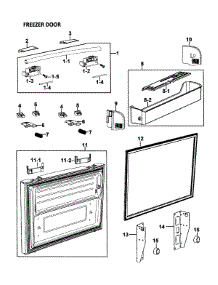 Freezer Door parts for Samsung Refrigerator RF26VABBP/XAA-0000 / from AppliancePartsPros.com