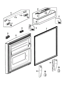 Freezer Door parts for Samsung Refrigerator RF267AARS/XAA-0000 / from AppliancePartsPros.com