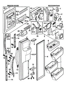 Left Door parts for Samsung Refrigerator RS2556SH/XAA-0000 / from AppliancePartsPros.com