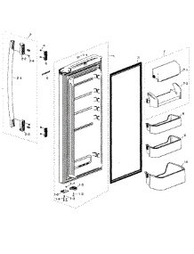 Right Door parts for Samsung Refrigerator RF217ABBP/XAA-0000 / from AppliancePartsPros.com