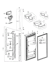 Left Door parts for Samsung Refrigerator RFG298AABP/XAA / from AppliancePartsPros.com