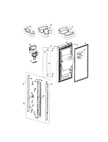 Refrigerator Left Door parts for Samsung Refrigerator RFG298AARS / from AppliancePartsPros.com
