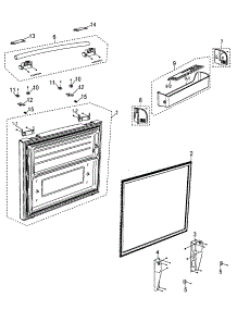 Freezer Door parts for Samsung Refrigerator RF26XAEPN/XAA / from AppliancePartsPros.com