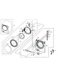 Front / Door Assy parts for Samsung Washer WF405ATPAWR/AA-0001 / from AppliancePartsPros.com