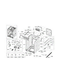 Frame & Cover parts for Samsung Washer WF448AAW/XAC / from AppliancePartsPros.com
