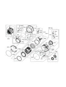 Tub And Drum parts for Samsung Washer WF438AAR/XAA / from AppliancePartsPros.com
