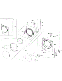 Front / Door Assy parts for Samsung Washer WF45H6100AP/A2-0000 / from AppliancePartsPros.com