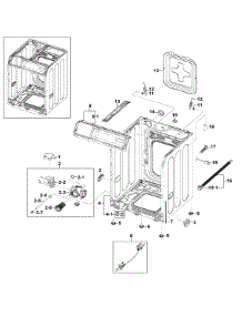 Frame & Cover parts for Samsung Washer WF220ANW/XAA-0001 / from AppliancePartsPros.com