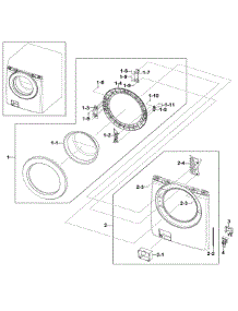 Frame Front & Door parts for Samsung Washer WF220ANW/XAA-0001 / from AppliancePartsPros.com