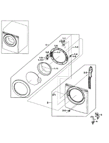 Front / Door Assy parts for Samsung Washer WF206BNW/XAA-0000 / from AppliancePartsPros.com