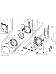 Front / Door Assy parts for Samsung Washer WF331ANR/XAA-0004 / from AppliancePartsPros.com