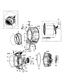 Drum Assy parts for Samsung Washer WF206ANS/XAA-0000 / from AppliancePartsPros.com