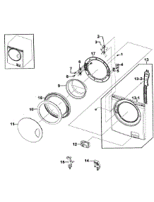 Front Assy parts for Samsung Washer WF219ANW/XAA-0000 / from AppliancePartsPros.com