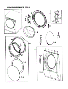 Front / Door parts for Samsung Washer WF328AAW/XAA-0002 / from AppliancePartsPros.com