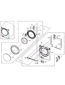 Front / Door Assy parts for Samsung Washer WF511ABW/XAA-0004 / from AppliancePartsPros.com