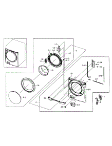 Front / Door Assy parts for Samsung Washer WF511ABW/XAA-0002 / from AppliancePartsPros.com