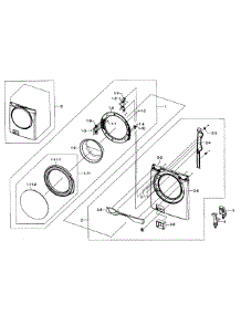 Front / Door Assy parts for Samsung Washer WF393BTPAWR/A1-0001 / from AppliancePartsPros.com