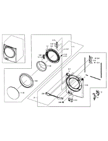 Front / Door Assy parts for Samsung Washer WF435ATGJRA/A1-0002 / from AppliancePartsPros.com