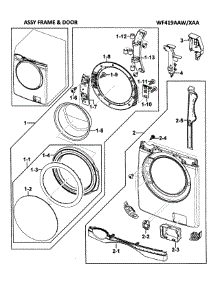 Door Assy parts for Samsung Washer WF419AAW/XAA-0000 / from AppliancePartsPros.com