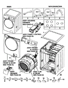 Main Assy parts for Samsung Washer WF419AAW/XAA-0000 / from AppliancePartsPros.com