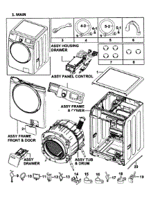 Main Assy parts for Samsung Washer WF419AAU/XAA-0000 / from AppliancePartsPros.com