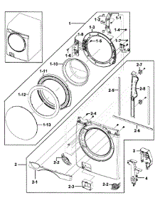 Front / Door parts for Samsung Washer WF448AAP/XAA-0000 / from AppliancePartsPros.com