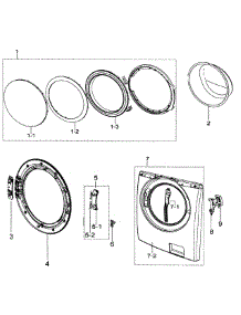 Door Assy parts for Samsung Washer WF339AAW/XAA / from AppliancePartsPros.com