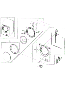 Door parts for Samsung Washer WF350ANW/XAA / from AppliancePartsPros.com