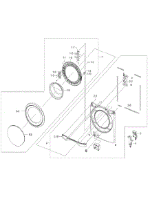 Fr Door parts for Samsung Washer WF520ABP/XAA / from AppliancePartsPros.com