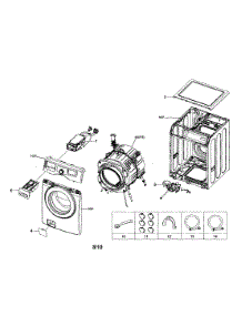 Drawer Housing / Top Cover parts for Samsung Washer WF210ANW/XAA / from AppliancePartsPros.com