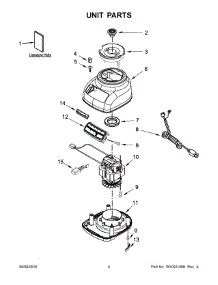 03 - Unit Parts parts for Whirlpool Blender 3KSB1575TGA0 from AppliancePartsPros.com
