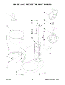 04 - Base And Pedestal Unit Parts parts for Whirlpool Mixer 4KV25H0XQG5 from AppliancePartsPros.com