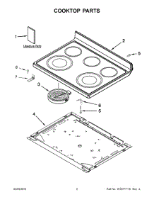 02 - Cooktop Parts parts for Whirlpool Range 4KWFE7685EW0 from AppliancePartsPros.com