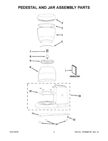 02 - Pedestal And Jar Assembly Parts parts for Whirlpool Coffee Grinder 5KCG0702BMS0 from AppliancePartsPros.com