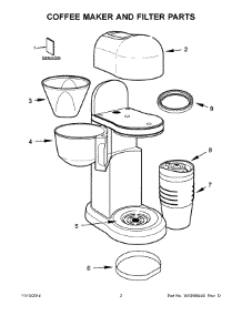 02 - Coffee Maker And Filter Parts parts for Whirlpool Coffee Maker 5KCM0402EER0 from AppliancePartsPros.com