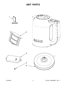 02 - Unit Parts parts for Whirlpool Coffee Maker 5KEK1722AAC0 from AppliancePartsPros.com