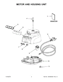 02 - Motor And Housing Unit parts for Kitchenaid Food Processor 5KFP0925ECU0 from AppliancePartsPros.com