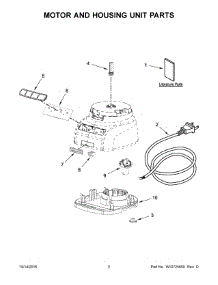 02 - Motor And Housing Unit Parts parts for Whirlpool Food Processor 5KFP0933ACU0 from AppliancePartsPros.com
