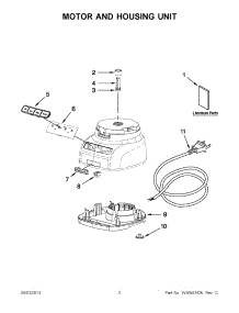 02 - Motor And Housing Unit parts for Kitchenaid Food Processor 5KFP1335BCU0 from AppliancePartsPros.com